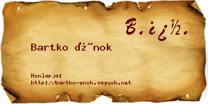 Bartko Énok névjegykártya